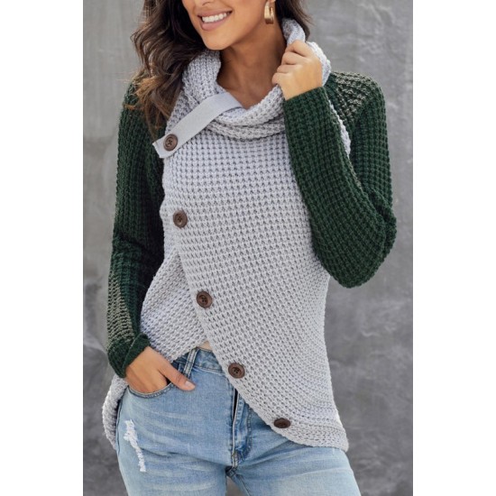 Trui Sweater Dames met col - Groen - Trifona - Maat S