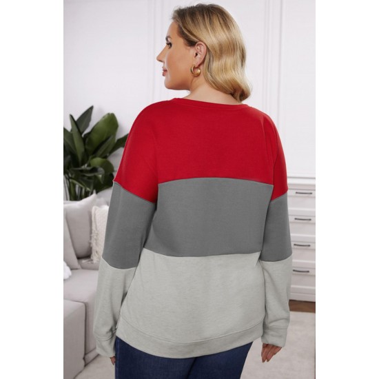 Sweatshirt Dames - Rood Gestreept - Salix - Maat XXXXL/4XL