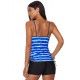 Tankini Dames 2-Delig - Blauw Gestreept - Tanilcia - Maat S