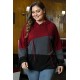 Hoodie Trui Dames - Rood Gestreept - Haidy - Maat XXXXL/4XL