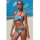 Halter Bandeau Bikini Dames 2-Delig - Tropische Print - Bhoomi - Maat S