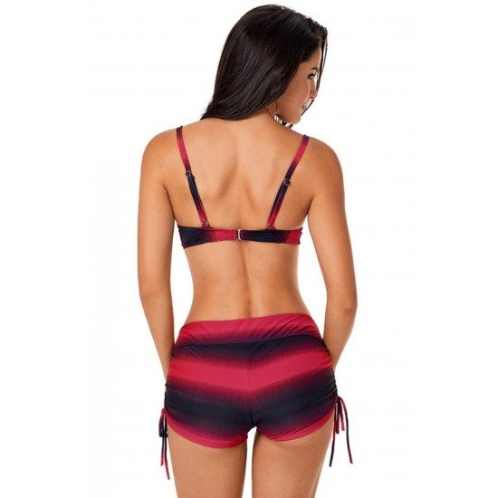 Bikini 2-Delig Push-up - Rood Zwart - Brune - Maat XXL/2XL