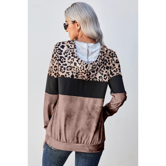 Hoodie Trui Dames - Luipaardprint Bruin - Hara - Maat S