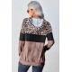 Hoodie Trui Dames - Luipaardprint Bruin - Hara - Maat S