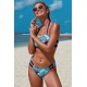 Halter Bandeau Bikini Dames 2-Delig - Tropische Print - Bhoomi - Maat S