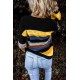 Trui Sweater Dames - Colorblock Geel - Tjolency - Maat XXL/2XL