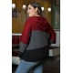 Hoodie Trui Dames - Rood Gestreept - Haidy - Maat XXXXL/4XL