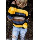 Trui Sweater Dames - Colorblock Geel - Tjolency - Maat XXL/2XL