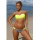 Push-up Bikini 2-Delig - Geel Gestreept - Benazir - Maat XL
