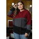 Hoodie Trui Dames - Rood Gestreept - Haidy - Maat XXXXL/4XL