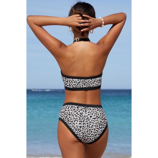 Halter Bikini 2-Delig - Luipaard - Bieke - Maat M