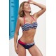 Halter Bandeau Bikini 2-Delig - Blauw Gestreept - Bhudevi - Maat XL