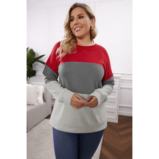Sweatshirt Dames - Rood Gestreept - Salix - Maat XXXXL/4XL