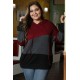 Hoodie Trui Dames - Rood Gestreept - Haidy - Maat XXXXL/4XL