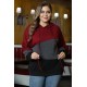 Hoodie Trui Dames - Rood Gestreept - Haidy - Maat XXXXL/4XL