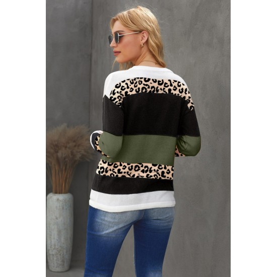 Trui Sweater Dames - Colorblock Groen - Tansim - Maat S