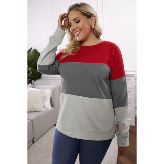 Sweatshirt Dames - Rood Gestreept - Salix - Maat XXXXL/4XL